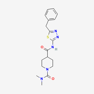 molecular formula C18H23N5O2S B5387567 N~4~-(5-benzyl-1,3,4-thiadiazol-2-yl)-N~1~,N~1~-dimethylpiperidine-1,4-dicarboxamide 