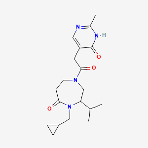 molecular formula C19H28N4O3 B5387578 4-(cyclopropylmethyl)-3-isopropyl-1-[(2-methyl-6-oxo-1,6-dihydropyrimidin-5-yl)acetyl]-1,4-diazepan-5-one 