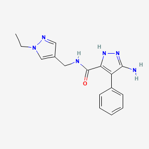 molecular formula C16H18N6O B5387617 3-amino-N-[(1-ethylpyrazol-4-yl)methyl]-4-phenyl-1H-pyrazole-5-carboxamide 