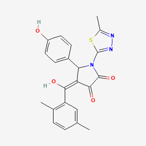 molecular formula C22H19N3O4S B5387634 4-(2,5-dimethylbenzoyl)-3-hydroxy-5-(4-hydroxyphenyl)-1-(5-methyl-1,3,4-thiadiazol-2-yl)-2,5-dihydro-1H-pyrrol-2-one 