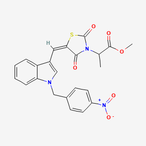 molecular formula C23H19N3O6S B5387657 methyl 2-[(5E)-5-{[1-(4-nitrobenzyl)-1H-indol-3-yl]methylidene}-2,4-dioxo-1,3-thiazolidin-3-yl]propanoate 