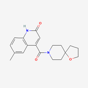 molecular formula C19H22N2O3 B5387668 6-methyl-4-(1-oxa-8-azaspiro[4.5]dec-8-ylcarbonyl)-2(1H)-quinolinone 