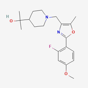 molecular formula C20H27FN2O3 B5387687 2-(1-{[2-(2-fluoro-4-methoxyphenyl)-5-methyl-1,3-oxazol-4-yl]methyl}piperidin-4-yl)propan-2-ol 