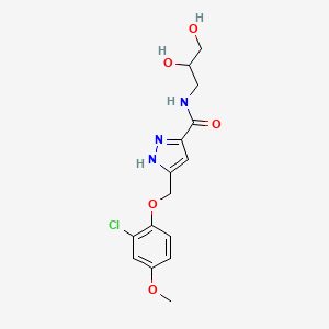 5-[(2-chloro-4-methoxyphenoxy)methyl]-N-(2,3-dihydroxypropyl)-1H-pyrazole-3-carboxamide