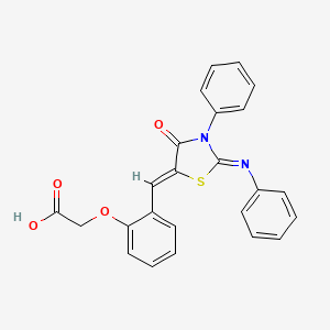 molecular formula C24H18N2O4S B5387727 (2-{[4-oxo-3-phenyl-2-(phenylimino)-1,3-thiazolidin-5-ylidene]methyl}phenoxy)acetic acid 