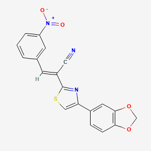 molecular formula C19H11N3O4S B5387735 2-[4-(1,3-benzodioxol-5-yl)-1,3-thiazol-2-yl]-3-(3-nitrophenyl)acrylonitrile 