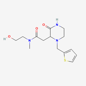 molecular formula C14H21N3O3S B5387765 N-(2-hydroxyethyl)-N-methyl-2-[3-oxo-1-(2-thienylmethyl)-2-piperazinyl]acetamide 