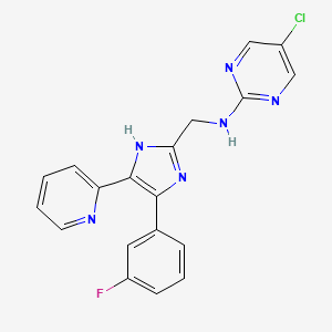 molecular formula C19H14ClFN6 B5387817 5-chloro-N-{[4-(3-fluorophenyl)-5-pyridin-2-yl-1H-imidazol-2-yl]methyl}pyrimidin-2-amine 