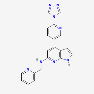 N-(pyridin-2-ylmethyl)-4-[6-(4H-1,2,4-triazol-4-yl)pyridin-3-yl]-1H-pyrrolo[2,3-b]pyridin-6-amine