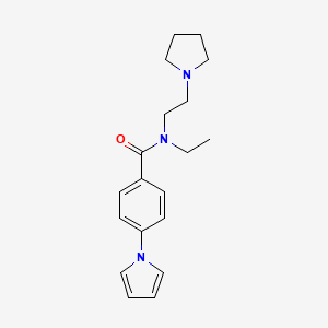 molecular formula C19H25N3O B5387858 N-ethyl-N-(2-pyrrolidin-1-ylethyl)-4-(1H-pyrrol-1-yl)benzamide 