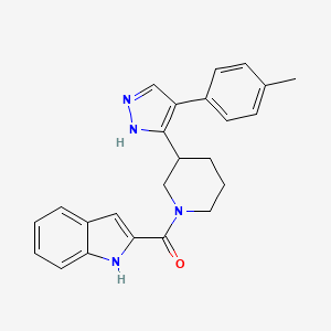 molecular formula C24H24N4O B5387903 1H-indol-2-yl-[3-[4-(4-methylphenyl)-1H-pyrazol-5-yl]piperidin-1-yl]methanone 