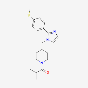 molecular formula C20H27N3OS B5387982 1-isobutyryl-4-({2-[4-(methylthio)phenyl]-1H-imidazol-1-yl}methyl)piperidine 