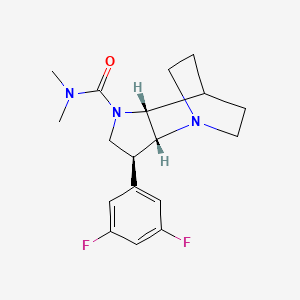 (2R*,3S*,6R*)-3-(3,5-difluorophenyl)-N,N-dimethyl-1,5-diazatricyclo[5.2.2.0~2,6~]undecane-5-carboxamide