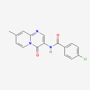 molecular formula C16H12ClN3O2 B5387994 4-CHLORO-N-{8-METHYL-4-OXO-4H-PYRIDO[1,2-A]PYRIMIDIN-3-YL}BENZAMIDE 