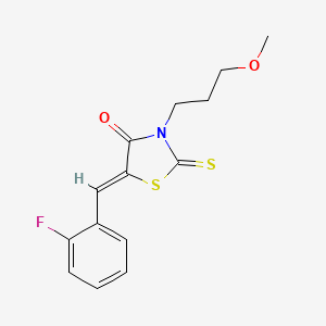 (5Z)-5-[(2-fluorophenyl)methylidene]-3-(3-methoxypropyl)-2-sulfanylidene-1,3-thiazolidin-4-one