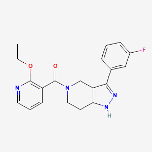 molecular formula C20H19FN4O2 B5388012 5-[(2-ethoxypyridin-3-yl)carbonyl]-3-(3-fluorophenyl)-4,5,6,7-tetrahydro-1H-pyrazolo[4,3-c]pyridine 