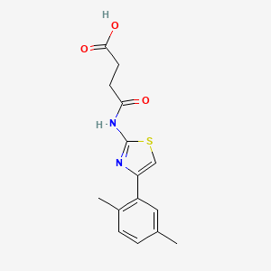 molecular formula C15H16N2O3S B5388025 3-{[4-(2,5-DIMETHYLPHENYL)-1,3-THIAZOL-2-YL]CARBAMOYL}PROPANOIC ACID 