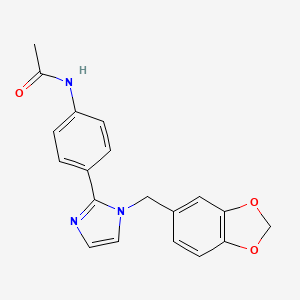 molecular formula C19H17N3O3 B5388055 N-{4-[1-(1,3-benzodioxol-5-ylmethyl)-1H-imidazol-2-yl]phenyl}acetamide 