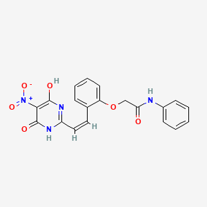 molecular formula C20H16N4O6 B5388068 2-{2-[2-(4-hydroxy-5-nitro-6-oxo-1,6-dihydro-2-pyrimidinyl)vinyl]phenoxy}-N-phenylacetamide 