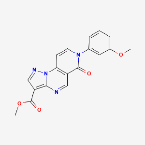 molecular formula C19H16N4O4 B5388248 Methyl 11-(3-methoxyphenyl)-4-methyl-10-oxo-2,3,7,11-tetrazatricyclo[7.4.0.02,6]trideca-1(9),3,5,7,12-pentaene-5-carboxylate 