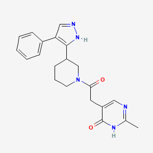 2-methyl-5-[2-oxo-2-[3-(4-phenyl-1H-pyrazol-5-yl)piperidin-1-yl]ethyl]-1H-pyrimidin-6-one