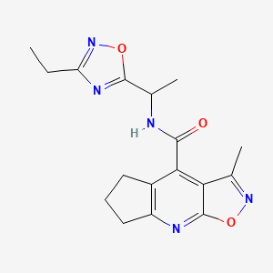 N-[1-(3-ethyl-1,2,4-oxadiazol-5-yl)ethyl]-3-methyl-6,7-dihydro-5H-cyclopenta[b]isoxazolo[4,5-e]pyridine-4-carboxamide