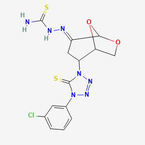 2-[4-(3-chlorophenyl)-5-thioxo-4,5-dihydro-1H-tetrazol-1-yl]-6,8-dioxabicyclo[3.2.1]octan-4-one thiosemicarbazone