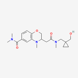 3-{2-[{[1-(hydroxymethyl)cyclopropyl]methyl}(methyl)amino]-2-oxoethyl}-N,N,4-trimethyl-3,4-dihydro-2H-1,4-benzoxazine-6-carboxamide