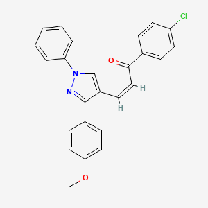 (Z)-1-(4-chlorophenyl)-3-[3-(4-methoxyphenyl)-1-phenylpyrazol-4-yl]prop-2-en-1-one