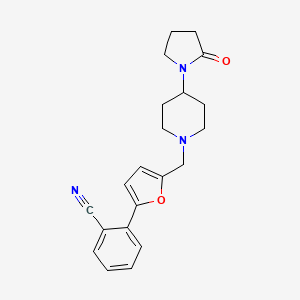 2-(5-{[4-(2-oxopyrrolidin-1-yl)piperidin-1-yl]methyl}-2-furyl)benzonitrile