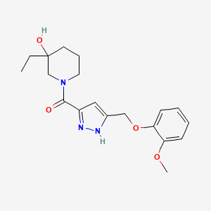 3-ethyl-1-({5-[(2-methoxyphenoxy)methyl]-1H-pyrazol-3-yl}carbonyl)piperidin-3-ol