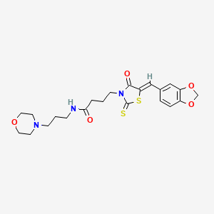 4-[5-(1,3-benzodioxol-5-ylmethylene)-4-oxo-2-thioxo-1,3-thiazolidin-3-yl]-N-[3-(4-morpholinyl)propyl]butanamide