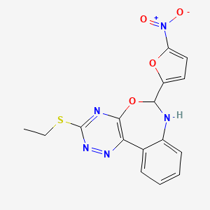 3-(ethylthio)-6-(5-nitro-2-furyl)-6,7-dihydro[1,2,4]triazino[5,6-d][3,1]benzoxazepine