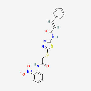 N-[5-({2-[(2-nitrophenyl)amino]-2-oxoethyl}thio)-1,3,4-thiadiazol-2-yl]-3-phenylacrylamide