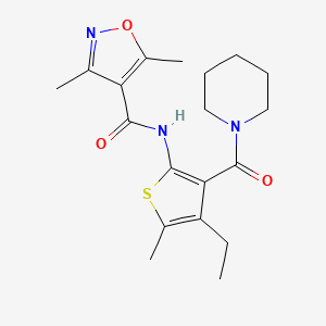 N-[4-ethyl-5-methyl-3-(piperidine-1-carbonyl)thiophen-2-yl]-3,5-dimethyl-1,2-oxazole-4-carboxamide