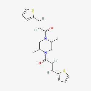 (2E,2'E)-1,1'-(2,5-dimethylpiperazine-1,4-diyl)bis[3-(thiophen-2-yl)prop-2-en-1-one]