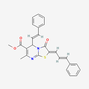 methyl 7-methyl-3-oxo-2-(3-phenyl-2-propen-1-ylidene)-5-(2-phenylvinyl)-2,3-dihydro-5H-[1,3]thiazolo[3,2-a]pyrimidine-6-carboxylate