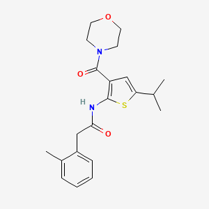 2-(2-METHYLPHENYL)-N-[3-(MORPHOLINE-4-CARBONYL)-5-(PROPAN-2-YL)THIOPHEN-2-YL]ACETAMIDE