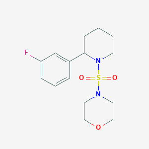 4-{[2-(3-fluorophenyl)-1-piperidinyl]sulfonyl}morpholine