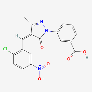 3-[(4Z)-4-[(2-chloro-5-nitrophenyl)methylidene]-3-methyl-5-oxopyrazol-1-yl]benzoic acid