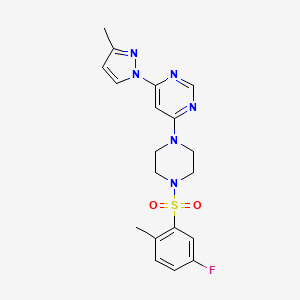 4-{4-[(5-fluoro-2-methylphenyl)sulfonyl]-1-piperazinyl}-6-(3-methyl-1H-pyrazol-1-yl)pyrimidine