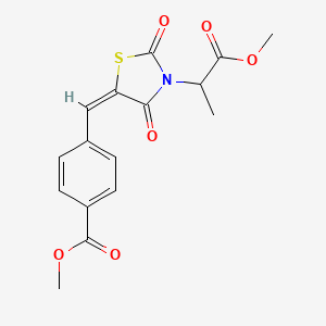 methyl 4-{(E)-[3-(1-methoxy-1-oxopropan-2-yl)-2,4-dioxo-1,3-thiazolidin-5-ylidene]methyl}benzoate