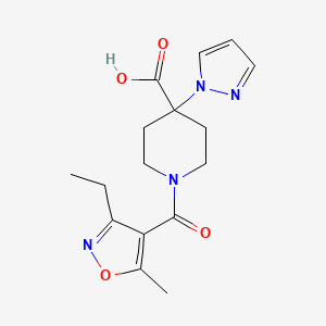 1-[(3-ethyl-5-methylisoxazol-4-yl)carbonyl]-4-(1H-pyrazol-1-yl)piperidine-4-carboxylic acid