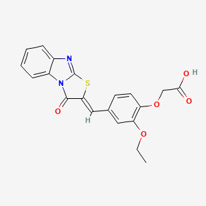 {2-ethoxy-4-[(3-oxo[1,3]thiazolo[3,2-a]benzimidazol-2(3H)-ylidene)methyl]phenoxy}acetic acid