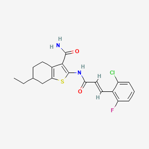 2-{[(2E)-3-(2-chloro-6-fluorophenyl)prop-2-enoyl]amino}-6-ethyl-4,5,6,7-tetrahydro-1-benzothiophene-3-carboxamide