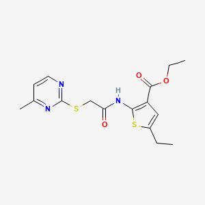 ethyl 5-ethyl-2-({[(4-methyl-2-pyrimidinyl)thio]acetyl}amino)-3-thiophenecarboxylate