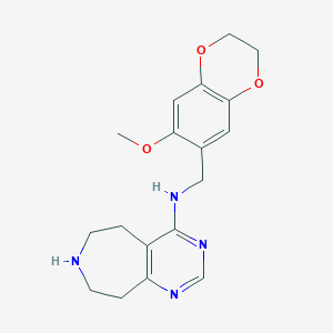 N-[(7-methoxy-2,3-dihydro-1,4-benzodioxin-6-yl)methyl]-6,7,8,9-tetrahydro-5H-pyrimido[4,5-d]azepin-4-amine dihydrochloride