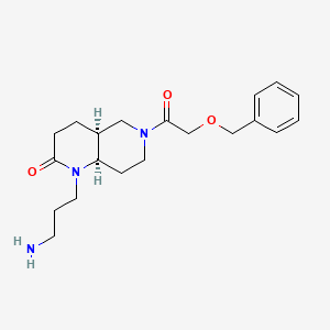 molecular formula C20H29N3O3 B5388769 rel-(4aS,8aR)-1-(3-aminopropyl)-6-[(benzyloxy)acetyl]octahydro-1,6-naphthyridin-2(1H)-one hydrochloride 