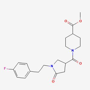 methyl 1-({1-[2-(4-fluorophenyl)ethyl]-5-oxopyrrolidin-3-yl}carbonyl)piperidine-4-carboxylate