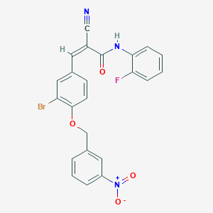 3-{3-bromo-4-[(3-nitrobenzyl)oxy]phenyl}-2-cyano-N-(2-fluorophenyl)acrylamide